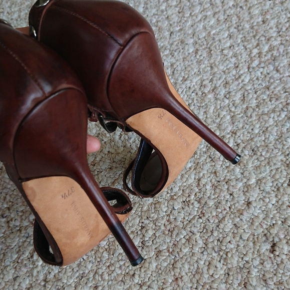 Manolo Blahnik ningia rich Brown Studded Strappy Pump sandals size 37 - Picture 13 of 15